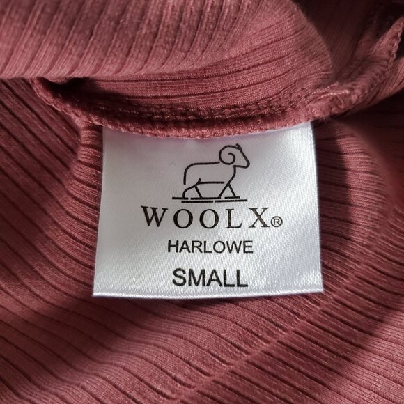 Woolx Harlowe Ribbed Dress Wool Blend Powdered Rose Small - Picture 3 of 9